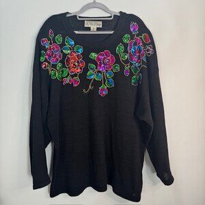 Vintage Victoria Woman Sequin Beaded 80's 90's Sweater Size 3x